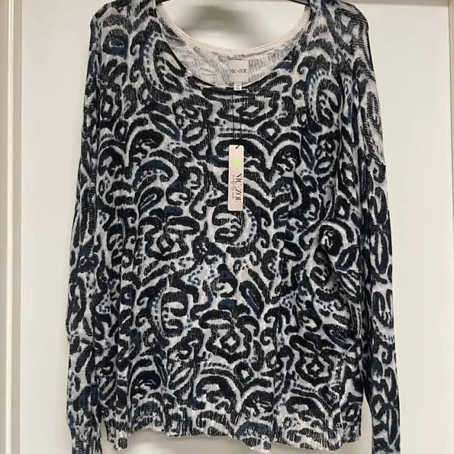 NIC+ZOE Women's Tossed Paisley Sweater