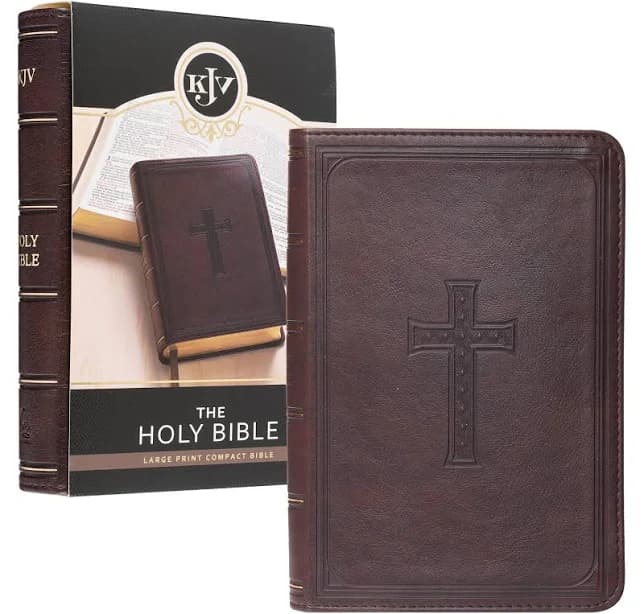 KJV Compact Large Print Dark Brown LuxLeather Bible - Book