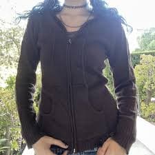 brown lightweight zip up #comfy#lazy#easy#brown#hood | Depop