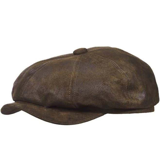 Stetson Men's Rustic Leather Newsboy Cap