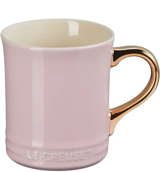 Le Creuset Stoneware Mug with Gold Metallic Handle