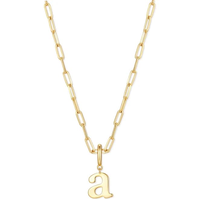 Custom Gold Paperclip Chain Charm Necklace