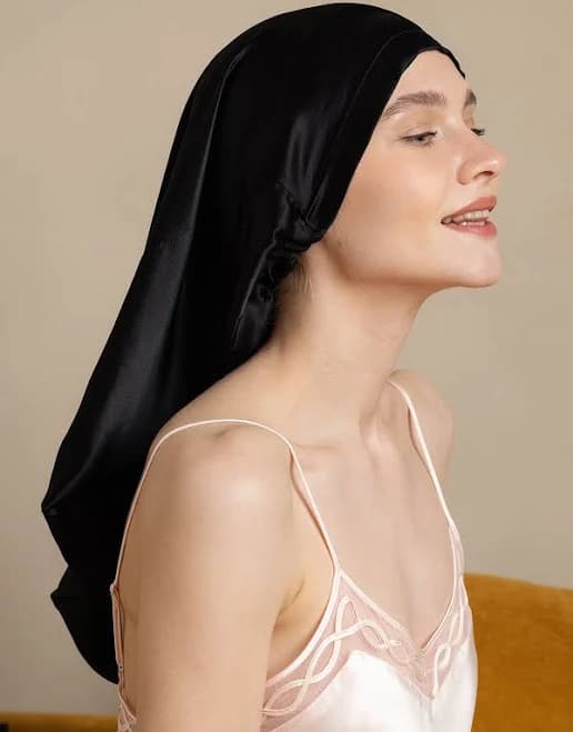 Silksilky 100% Mulberry Silk Bonnet with Adjustable Back Tie