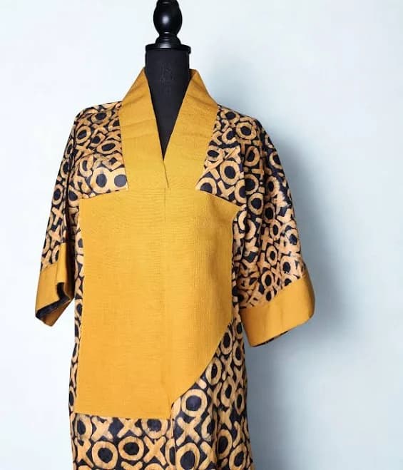 African Print Adire Bubu Kaftan Kimono