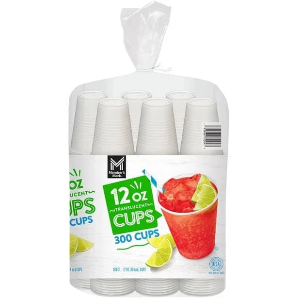 600 Pack 12 oz Plastic Cups, Clear Plastic Disposable Cups, Clear Drinking Cup for Party, Graduation, Events