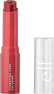 e.l.f. Hydrating Core Lip Shine with Shea Butter & Vitamin E, Tinted Lip Balm for A Smooth, Glossy Finish & Long-Lasting Moisture, Joyful Pink Rose