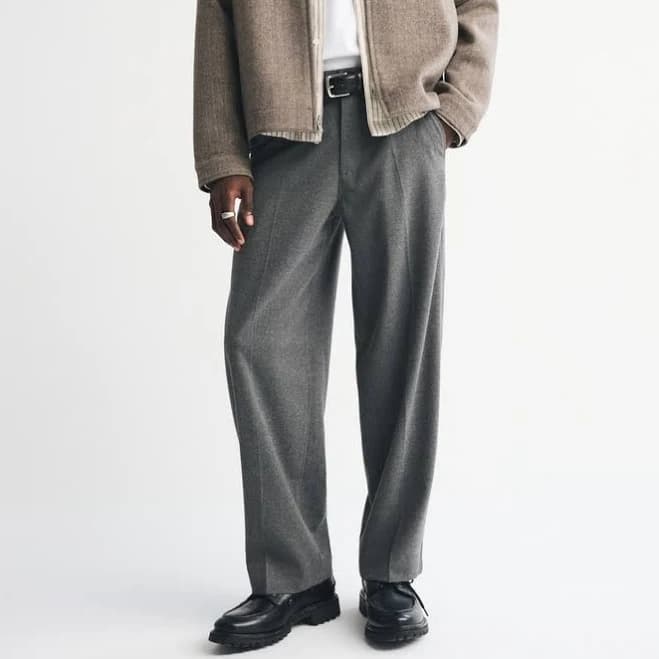 Abercrombie & Fitch Men's Baggy Brushed Woven Trousers