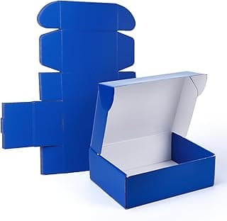 12x9x4 inch Gift Shipping Boxes Bulk 6 Pack Blue, Tab Lock Tuck Top Mailing Boxes for Packaging Small Business, Medium Cardboard Mailer Boxes for Wrapping Present