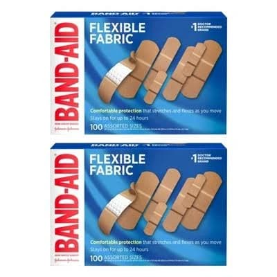 Band-Aid 2pk/100ct Each Flexible Fabric Adhesive Bandages