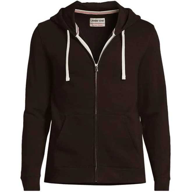 Lands' End Men's Big Long Sleeve Serious Sweats Full Zip Hoodie
