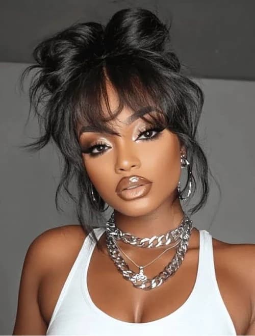 Nadula Body Wave 13x4 3D Lace Frontal Wig with Bangs Pre everything Put on and Go Human Hair Wigs