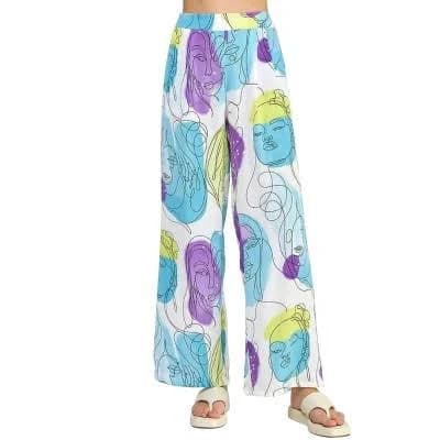 Slickblue Women's Elastic Back Waist Wide Leg Pants