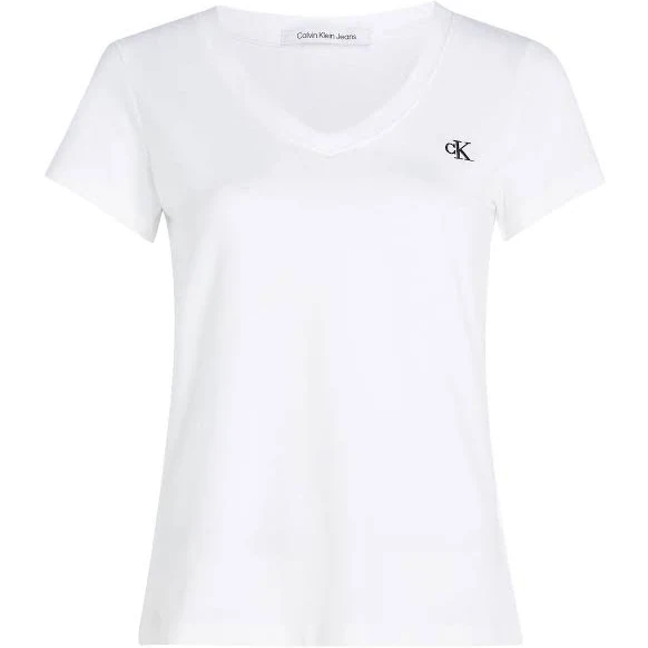 Calvin Klein Women's Slim V-Neck Monogram T-Shirt