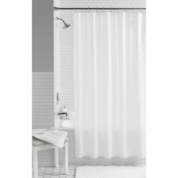 Mainstays Fabric Shower Curtain Waffle Weave Textured