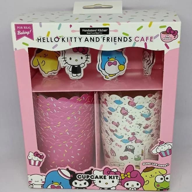 Hello Kitty New & Friends Cafe Cupcake Kit Baking Cups And Toppers - New Home | Color: Pink
