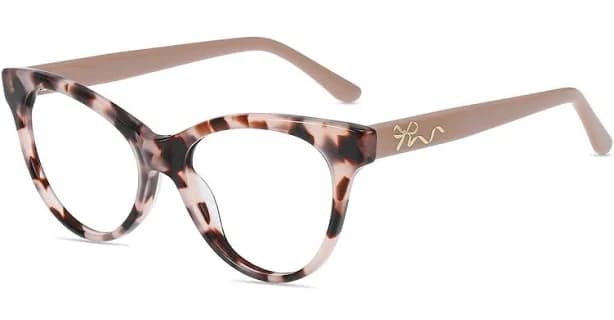 Firmoo Pink Pattern Cat-eye Prescription Glasses Frame Bow013