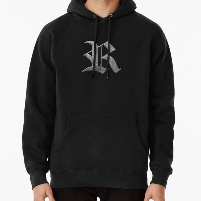 Gothic Capital Letter R Pullover Hoodie