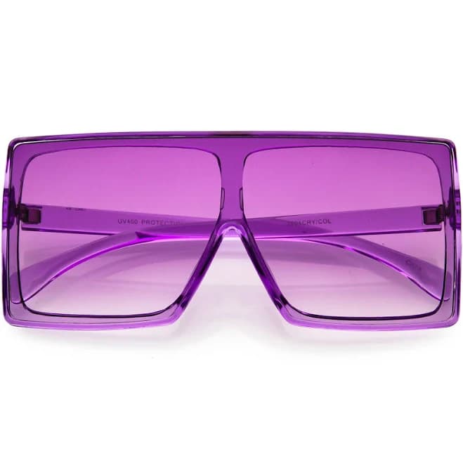 Flat Top Oversize Shield Sunglasses