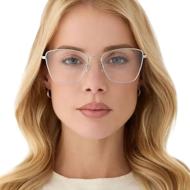 Prescription Cat Eye - Silver Frame - Silver Rx Lens - Connie By DIFF Eyewear