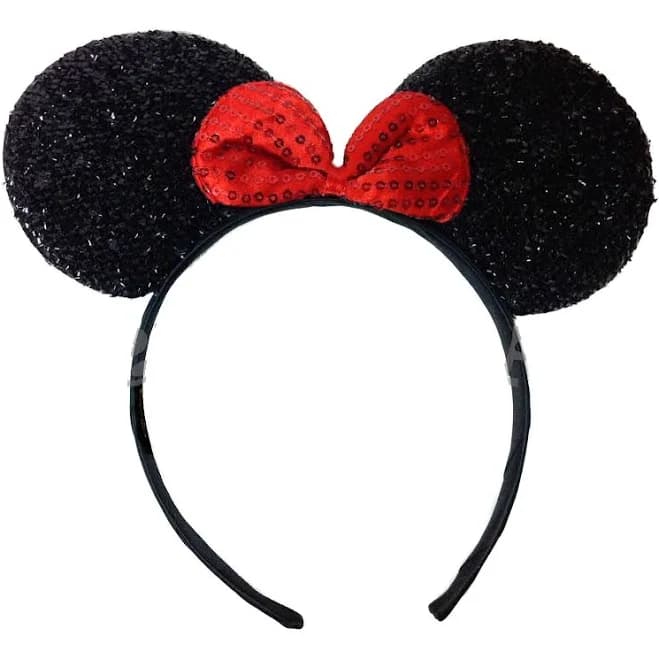 Minnie Mickey Mouse Ears Headbands 16 Pcs Black Red Bow Party Favors