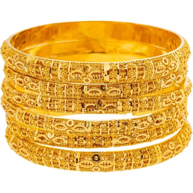 22K Yellow Gold Bangle Set of 6