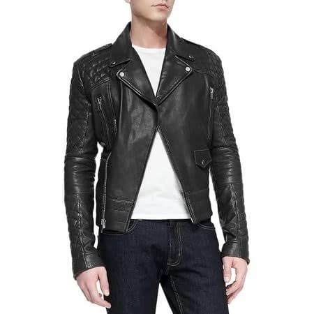 Lambskin Leather Slim Fit Biker Motorcycle Jacket