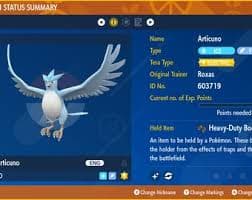 Shiny/non-shiny Articuno 6IV - Pokémon Scarlet/violet (100% Legal) - Etsy