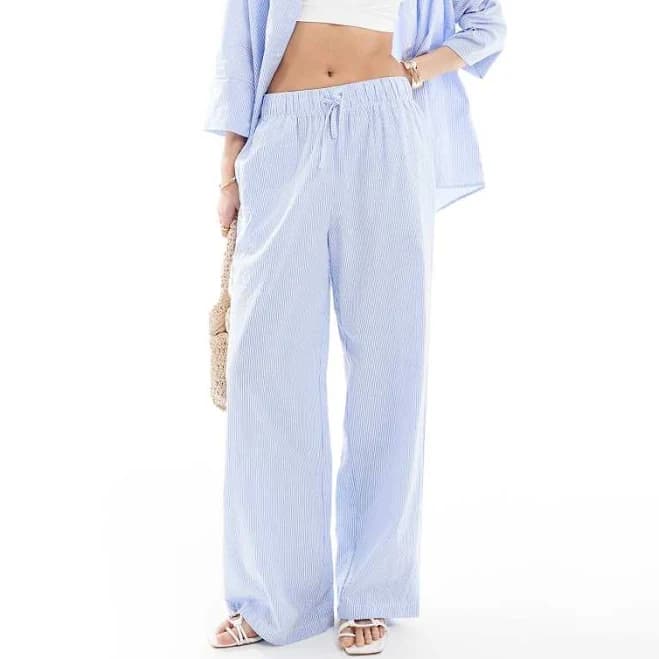 ONLY wide leg pants in blue stripes
