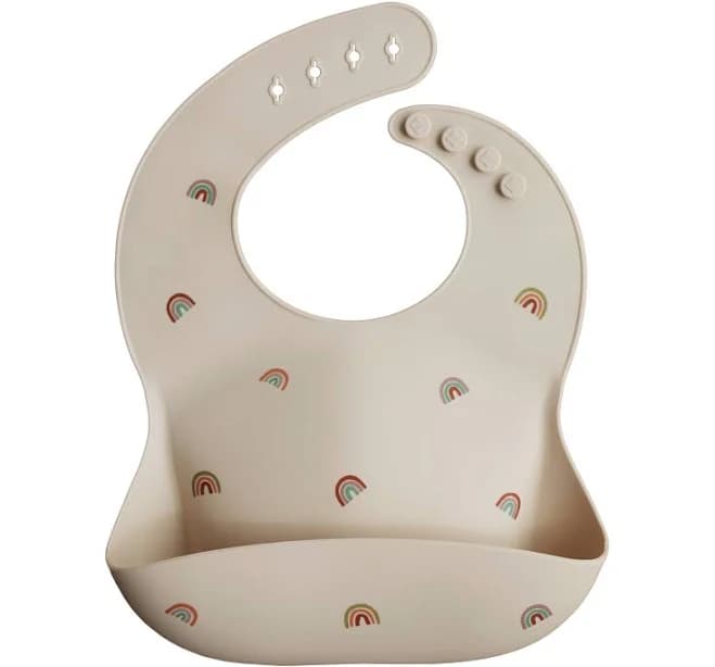 Mushie Rainbows Silicone Baby Bib