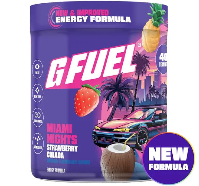 G Fuel Miami Nights Energy Formula Strawberry Colada