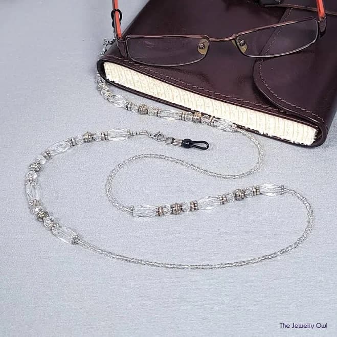 Clear Beaded Eyeglass Chain