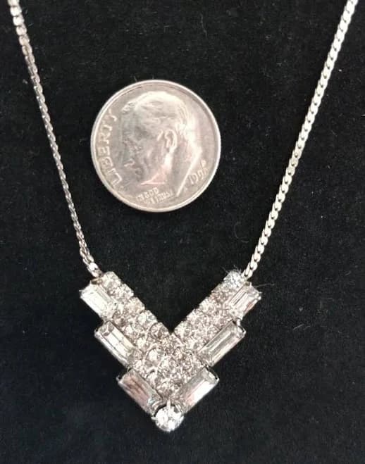 Crystal V Shape Necklace