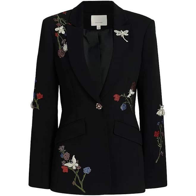 Cinq A Sept Women's Whispering Vines Floral Embellished Blazer