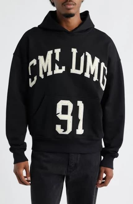 Criminal Damage Men's Destroyed Logo Cotton Hoodie