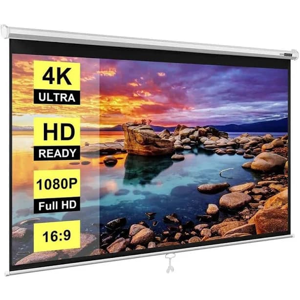 VIVOHOME 100 in. Manual Pull Down Projector Screen