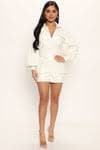 City Dreaming Faux Leather Romper - White | Fashion Nova