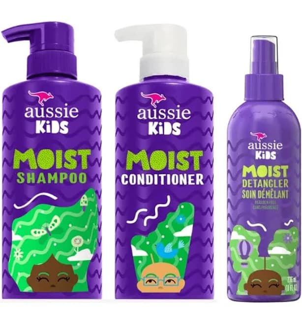 Aussie Kids Shampoo, Conditioner, & Detangler Set, Moisturizes Hair, Sulfate Free, For All Hair Types, Size: 16 fl oz