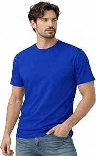 Men’s T-Shirt 100% Cotton Premium Crew Neck, Short Sleeve, Regular Fit, Solid Casual Tee