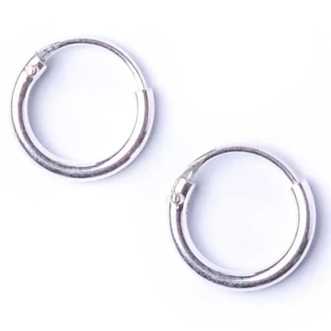Sterling Silver Tiny Thin Hoops Sleeper Hoop Earrings