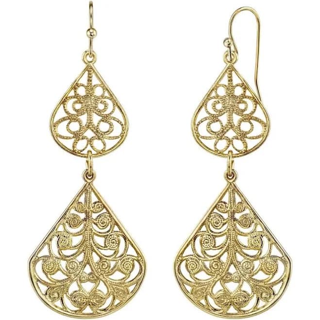 Filigree Double Teardrop Earrings