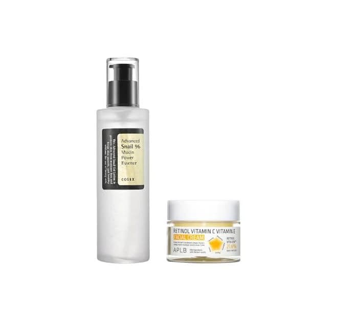 COSRX - Advanced Snail 96 Mucin Power Essence 100ml + APLB - Retinol Vitamin C Vitamin E Facial Cream - 55ml Set by Stylevana