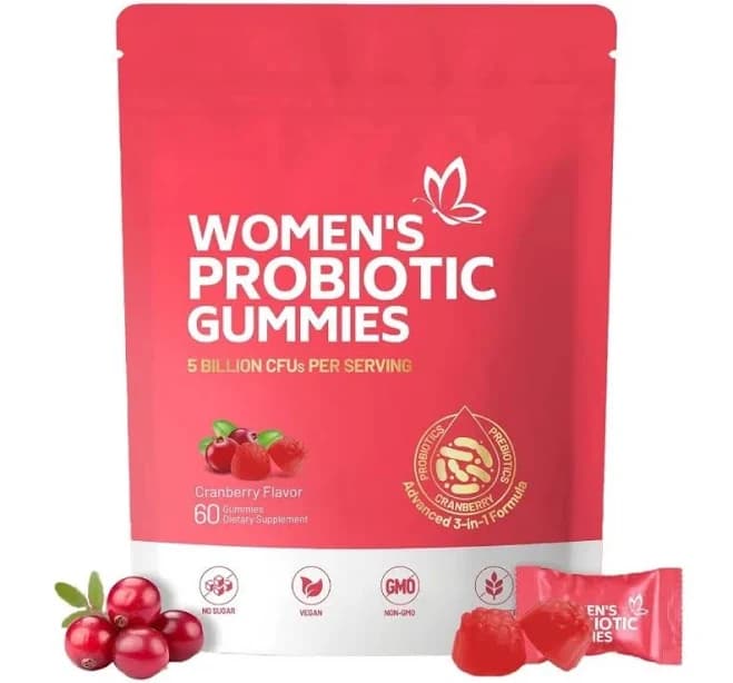 Cranberry Probiotic Gummies - Women's Digestive & Feminine pH Support