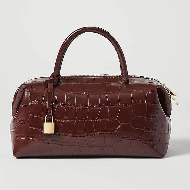 Ann Taylor Women's Croco Large Top Handle Bag