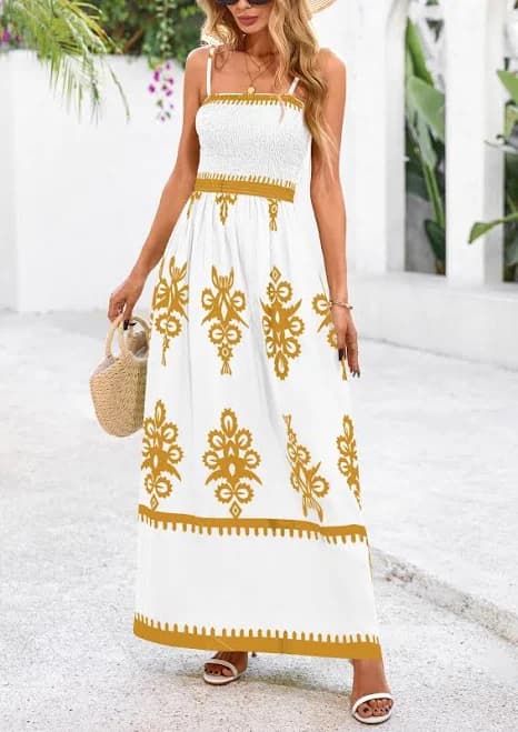 Prettygarden Women's Floral Spaghetti Strap Flowy Maxi Dress