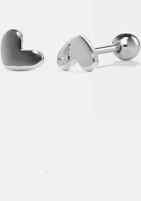 Tiny Small Heart Screw Back Stud Earrings