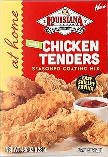 Louisiana Fish Fry At Home Mild Chicken Tenders Seasoned Coating Mix 4.5 oz. (Pack of 1) - Make Your Fast Food Favorites At Home - Delicious and Crunchy Coating Filled with Mild Cajun Flavor Perfect for the Whole Family - Easy to Make Recipe for Skillet F