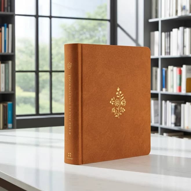 ESV Journaling Study Bible, Floral Caramel
