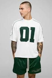 T-Shirts | Oversized Boxy Moto Colour Block T-Shirt | boohooMAN
