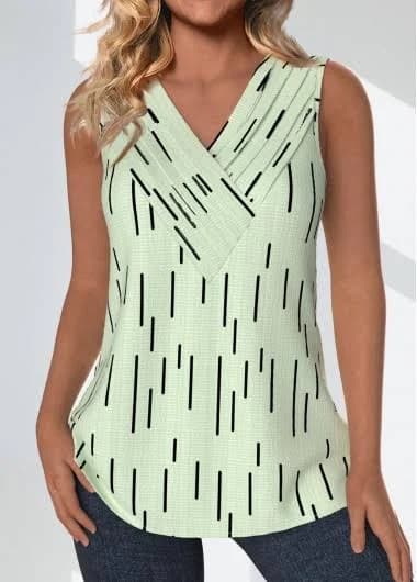 Rosewe Sleeveless Geometric Print Tank Top