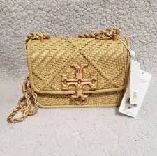 Tory Burch Eleanor Convertible Woven Leather Shoulder Bag
